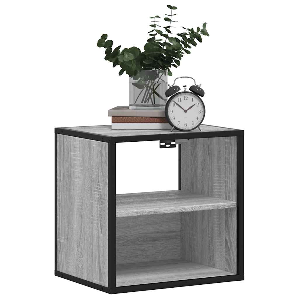 vidaXL Wand-Nachttische 2 Stk. Grau Sonoma 40x31x39,5 cm