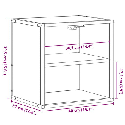 vidaXL Wand-Nachttisch Braun Eichen-Optik 40x31x39,5 cm