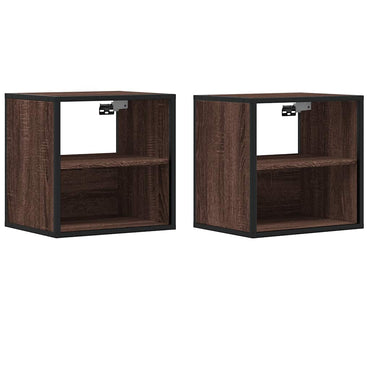 vidaXL Wand-Nachttische 2 Stk. Braun Eichen-Optik 40x31x39,5 cm