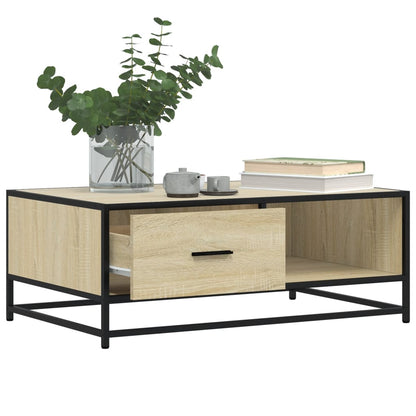 vidaXL Table basse chêne Sonoma 90x57x35 cm bois d'ingénierie et métal