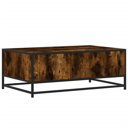 vidaXL Table basse chêne fumé 90x57x35 cm bois d'ingénierie et métal