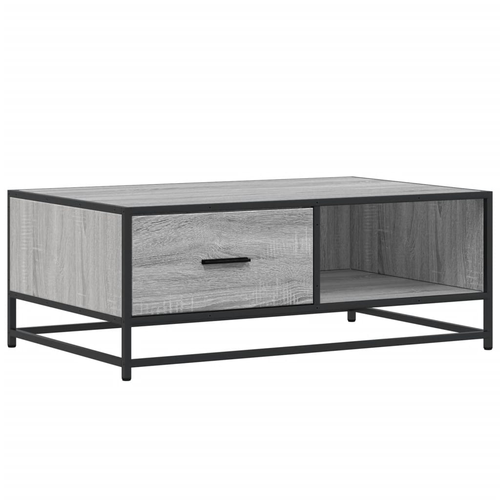 vidaXL Couchtisch Grau Sonoma 90x57x35 cm Holzwerkstoff und Metall