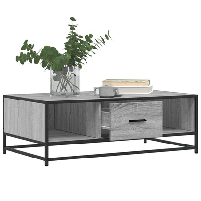 vidaXL Table basse gris Sonoma 100x57x35 cm en bois d'ingénierie et métal