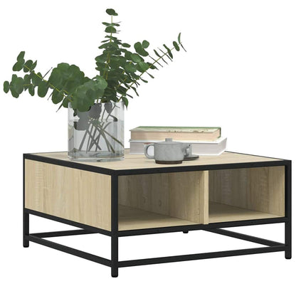 vidaXL Table basse chêne sonoma 60,5x60,5x30 cm bois d'ingénierie et métal