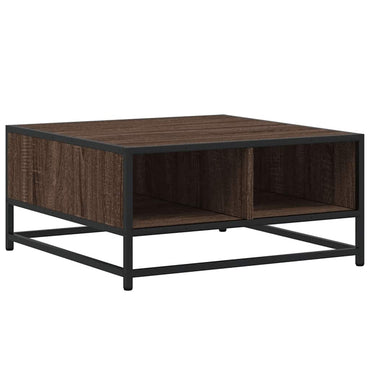 vidaXL Table basse Chêne brun 60,5x60,5x30 cm Bois d'ingénierie et métal