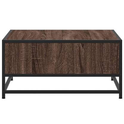 vidaXL Table basse Chêne brun 60,5x60,5x30 cm Bois d'ingénierie et métal