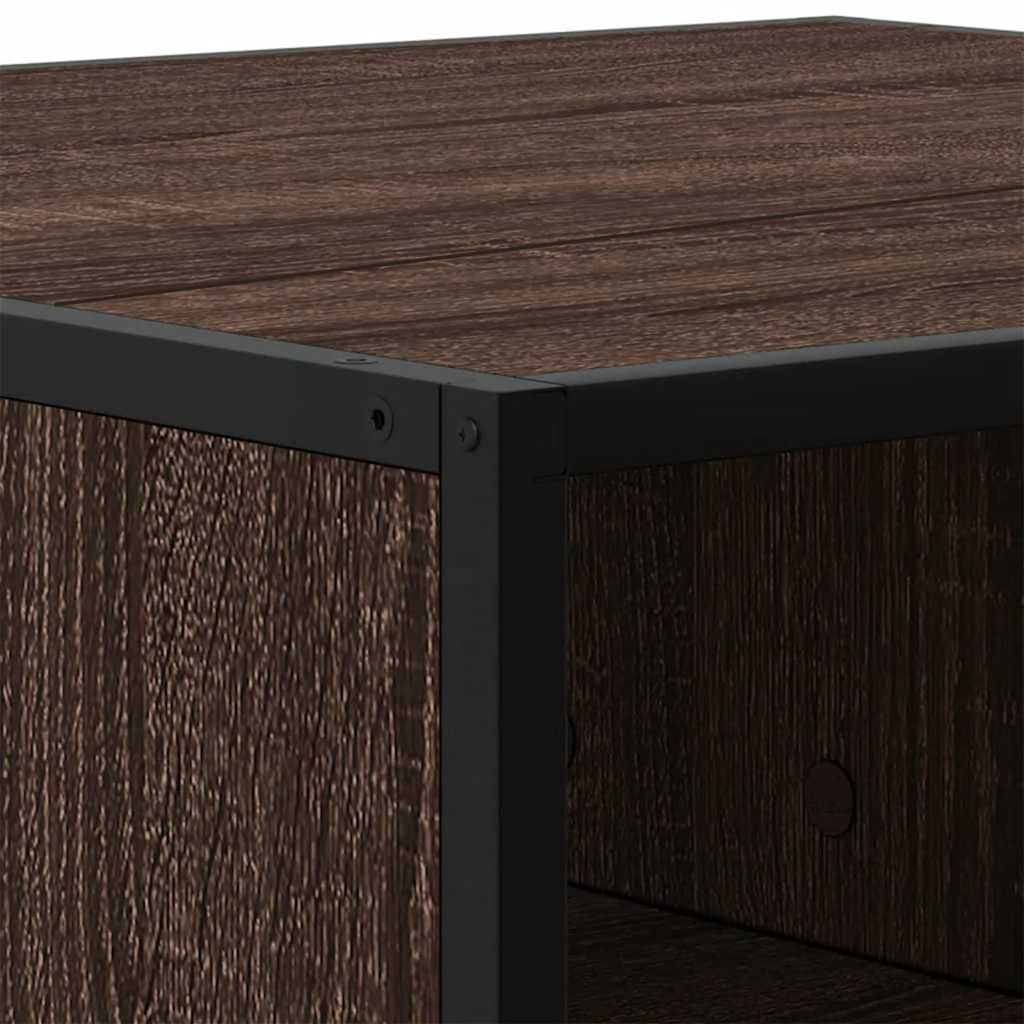 vidaXL Table basse Chêne brun 60,5x60,5x30 cm Bois d'ingénierie et métal