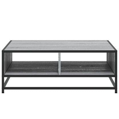 vidaXL Table basse grise aspect chêne sonoma 80x80x30 cm en bois d'ingénierie et métal
