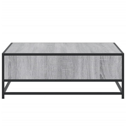 vidaXL Table basse grise aspect chêne sonoma 80x80x30 cm en bois d'ingénierie et métal