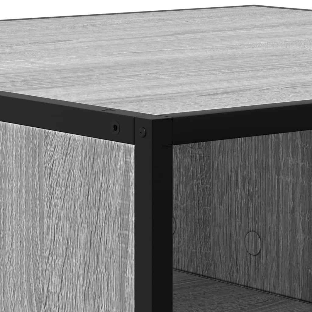 vidaXL Table basse grise aspect chêne sonoma 80x80x30 cm en bois d'ingénierie et métal
