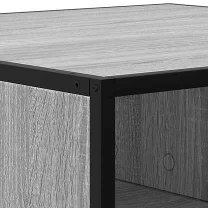 vidaXL Table basse grise aspect chêne sonoma 80x80x30 cm en bois d'ingénierie et métal