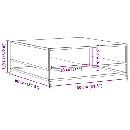 vidaXL Table basse grise aspect chêne sonoma 80x80x30 cm en bois d'ingénierie et métal