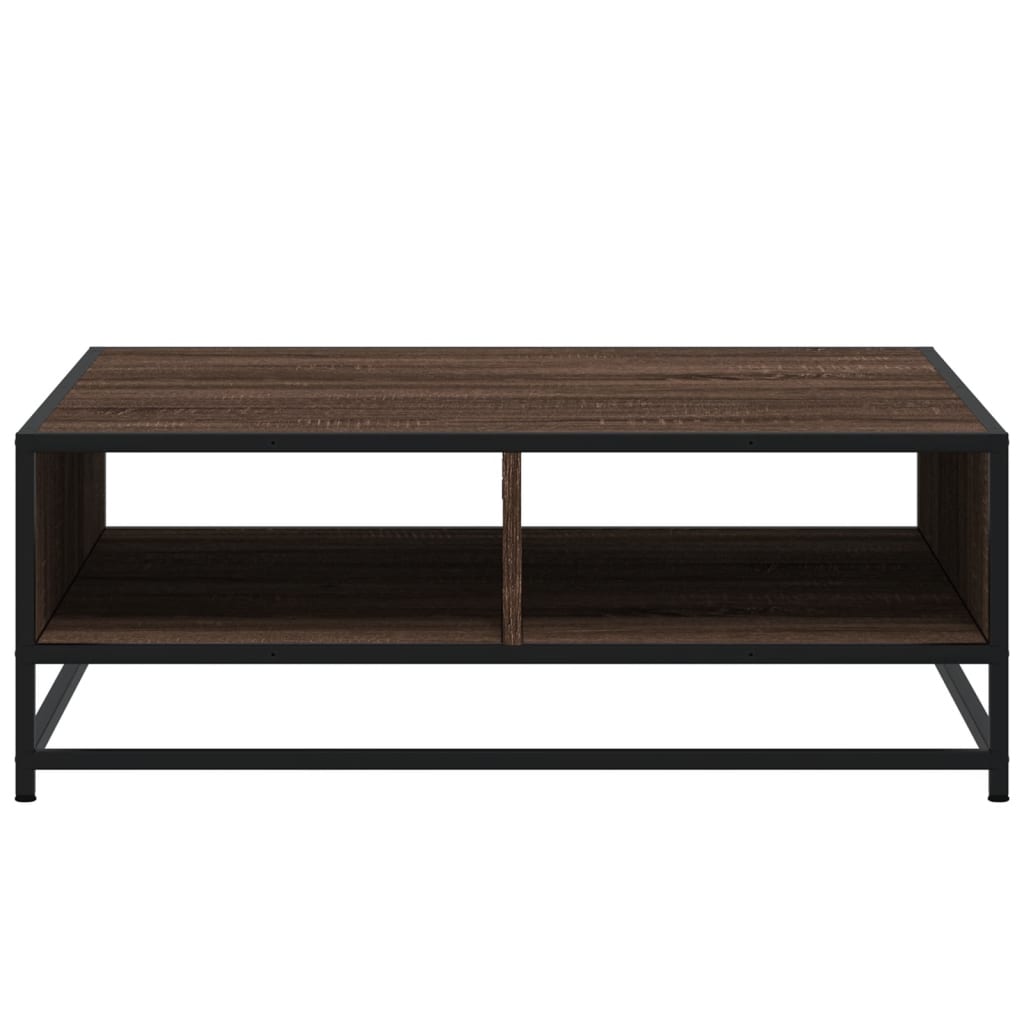 vidaXL Couchtisch Braun Eichen-Optik 80x80x30 cm Holzwerkstoff Metall