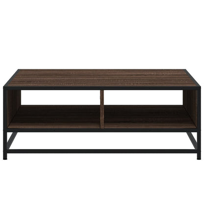 vidaXL Couchtisch Braun Eichen-Optik 80x80x30 cm Holzwerkstoff Metall