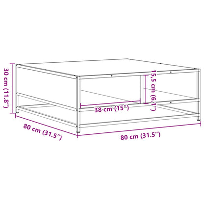 vidaXL Couchtisch Braun Eichen-Optik 80x80x30 cm Holzwerkstoff Metall