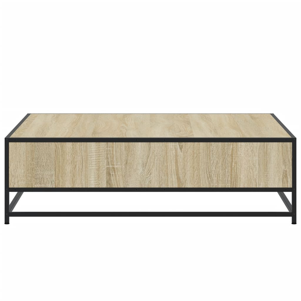 vidaXL Couchtisch Sonoma-Eiche 100x100x30 cm Holzwerkstoff und Metall