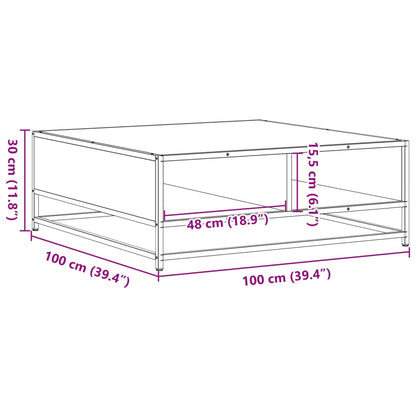 vidaXL Couchtisch Sonoma-Eiche 100x100x30 cm Holzwerkstoff und Metall