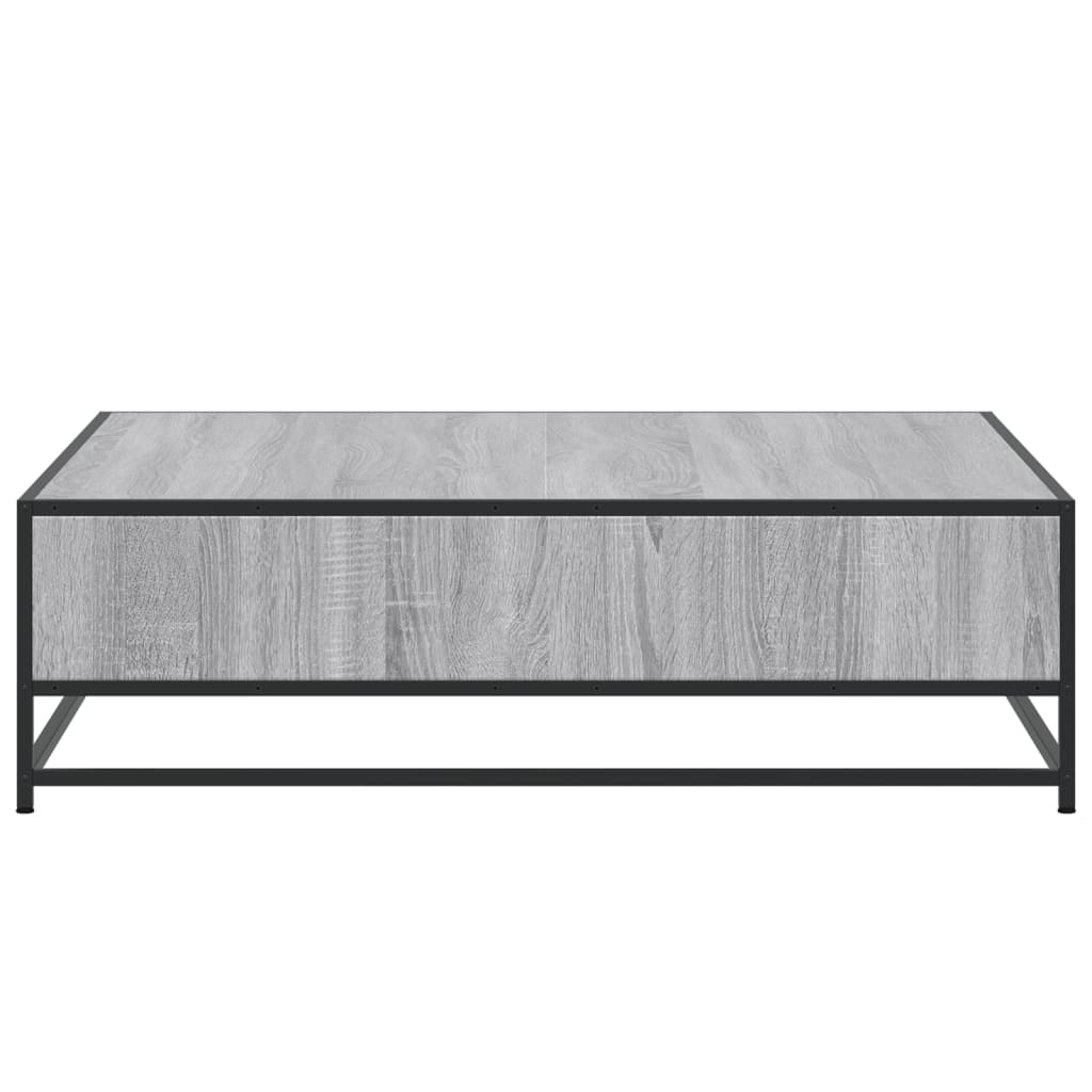 vidaXL Couchtisch Grau Sonoma 100x100x30 cm Holzwerkstoff und Metall