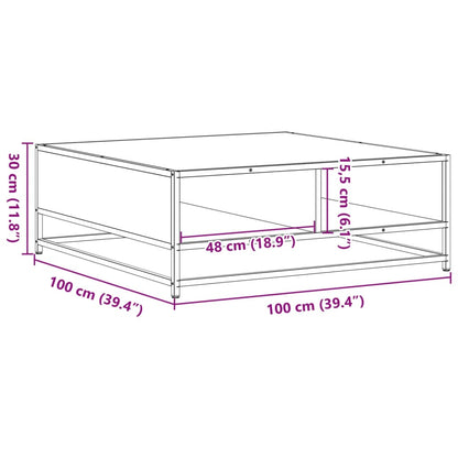 vidaXL Couchtisch Grau Sonoma 100x100x30 cm Holzwerkstoff und Metall