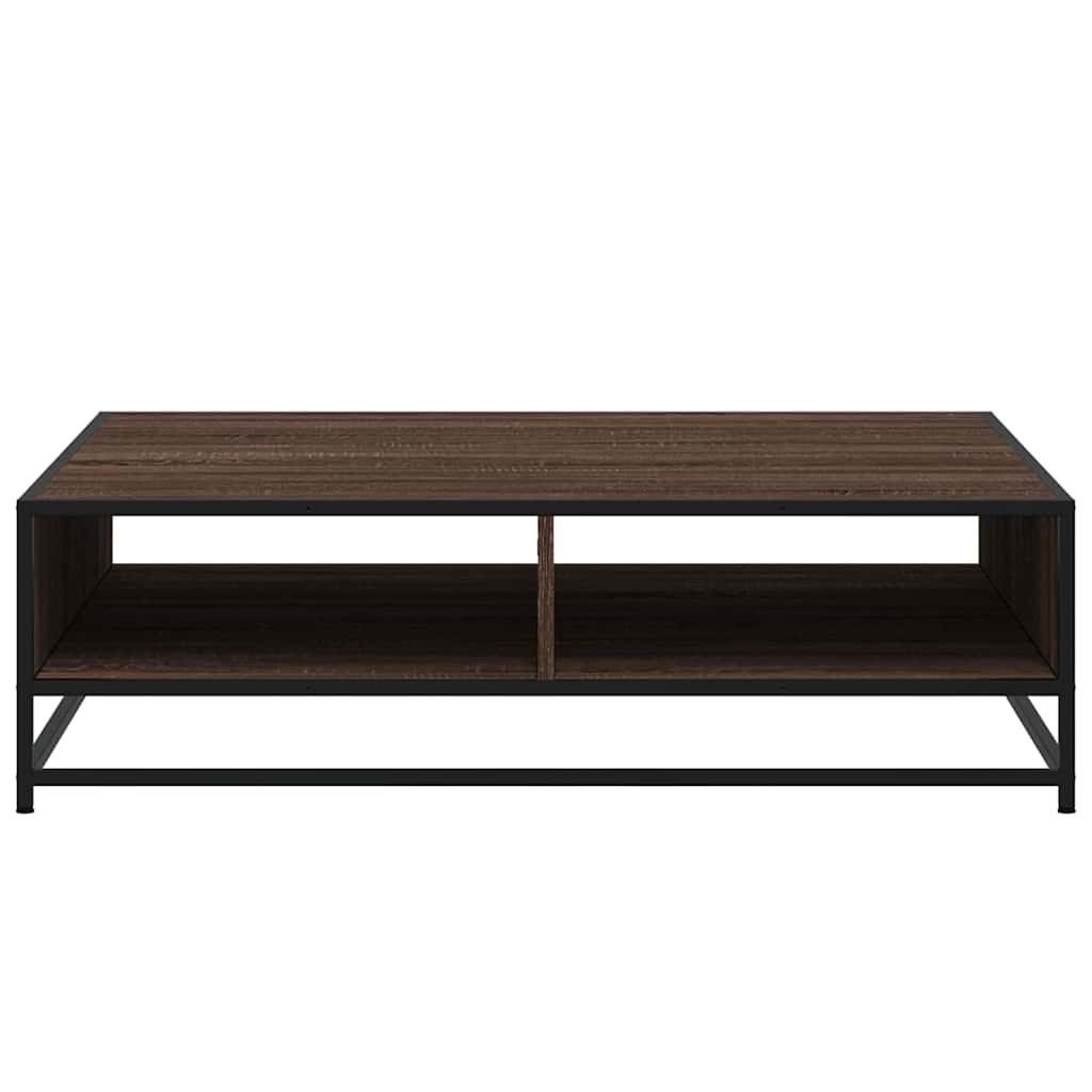 vidaXL Couchtisch Braun Eichen-Optik 100x100x30cm Holzwerkstoff Metall