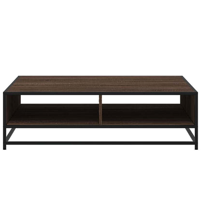 vidaXL Couchtisch Braun Eichen-Optik 100x100x30cm Holzwerkstoff Metall
