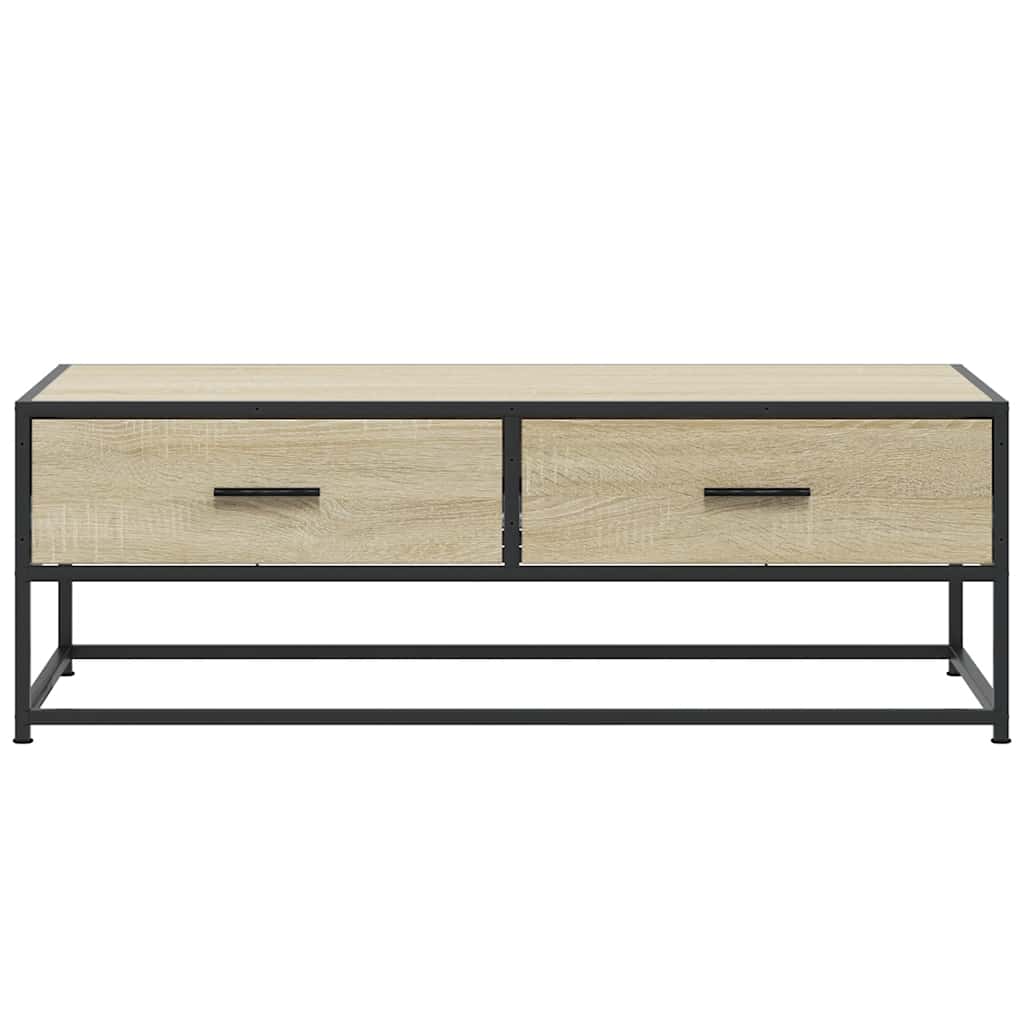 vidaXL Couchtisch Sonoma-Eiche 100x50x35 cm Holzwerkstoff und Metall