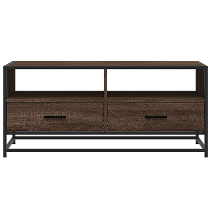 vidaXL Couchtisch Braun Eichen-Optik 100x50x45 cm Holzwerkstoff Metall