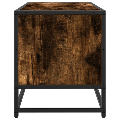 vidaXL Meuble TV chêne fumé 80x34,5x40 cm bois d'ingénierie et métal