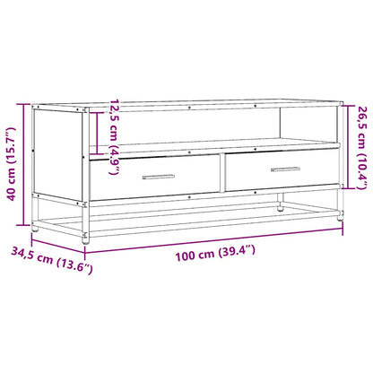 vidaXL TV-Schrank Schwarz 100x34,5x40 cm Holzwerkstoff und Metall