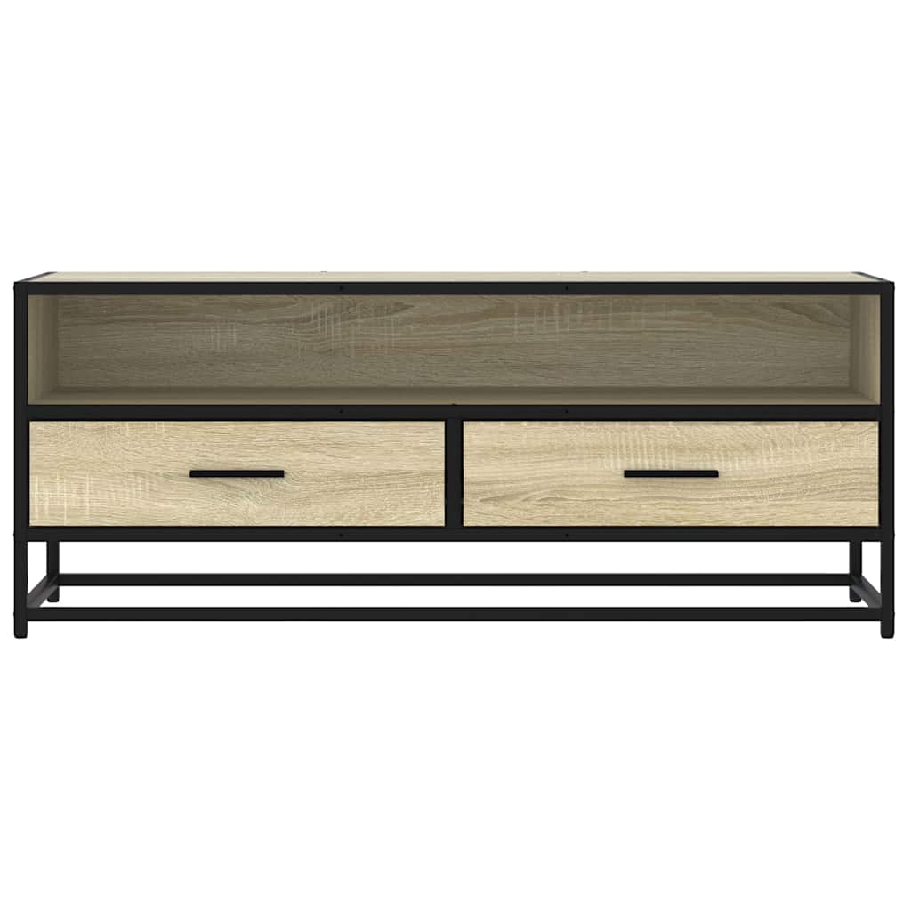 vidaXL TV-Schrank Sonoma-Eiche 100x34,5x40 cm Holzwerkstoff und Metall
