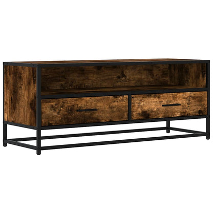 vidaXL TV-Schrank Räuchereiche 100x34,5x40 cm Holzwerkstoff und Metall