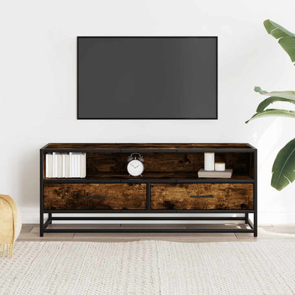 vidaXL TV-Schrank Räuchereiche 100x34,5x40 cm Holzwerkstoff und Metall