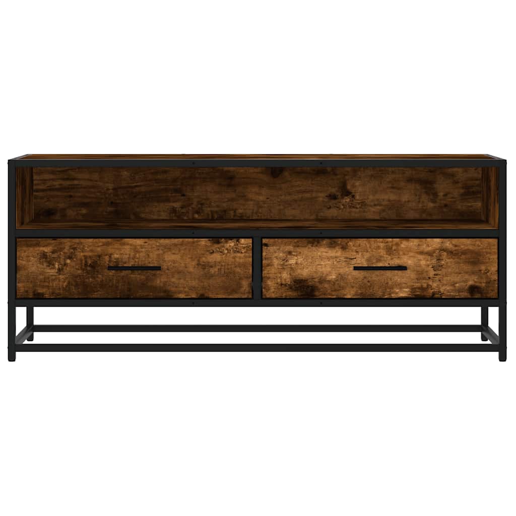 vidaXL TV-Schrank Räuchereiche 100x34,5x40 cm Holzwerkstoff und Metall
