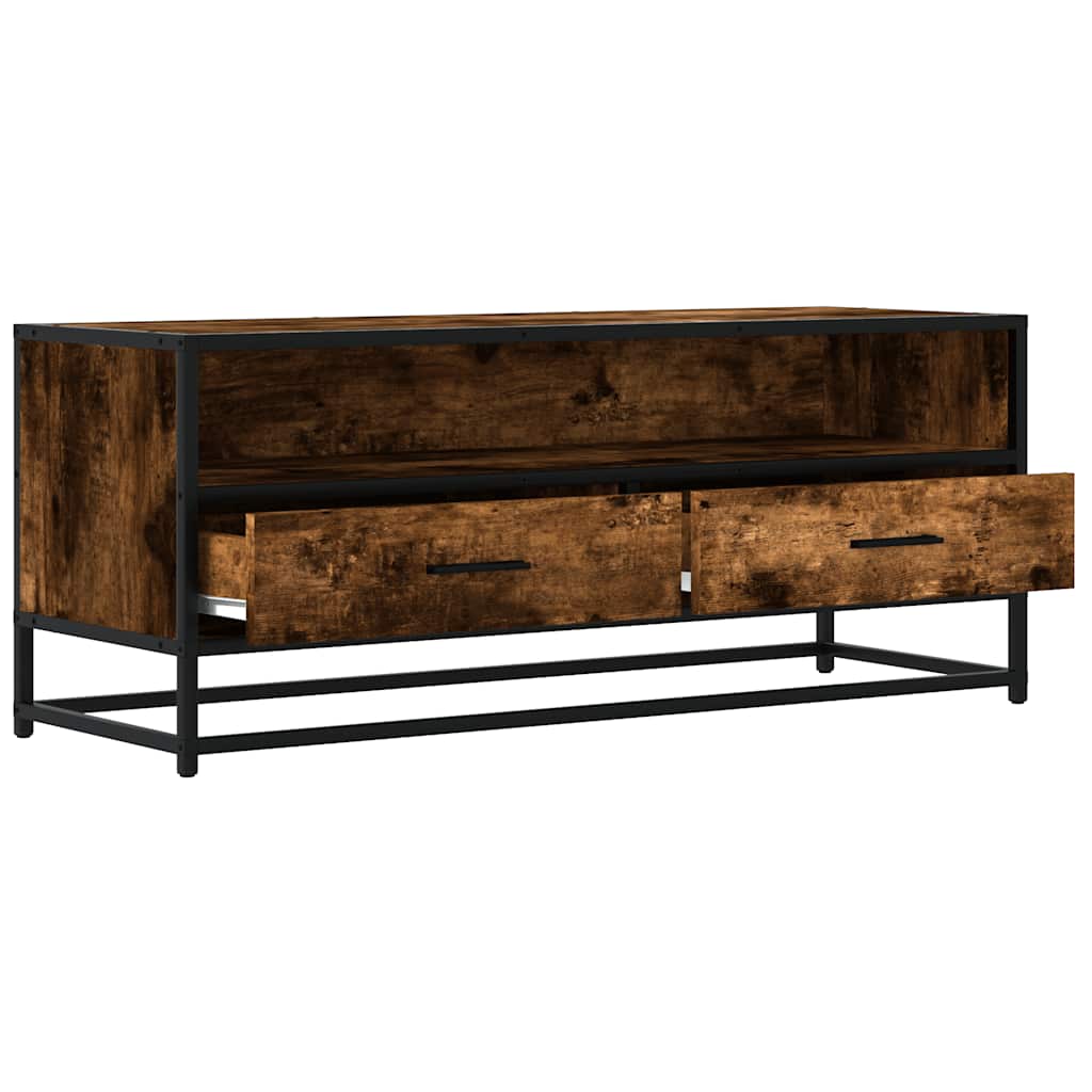 vidaXL TV-Schrank Räuchereiche 100x34,5x40 cm Holzwerkstoff und Metall