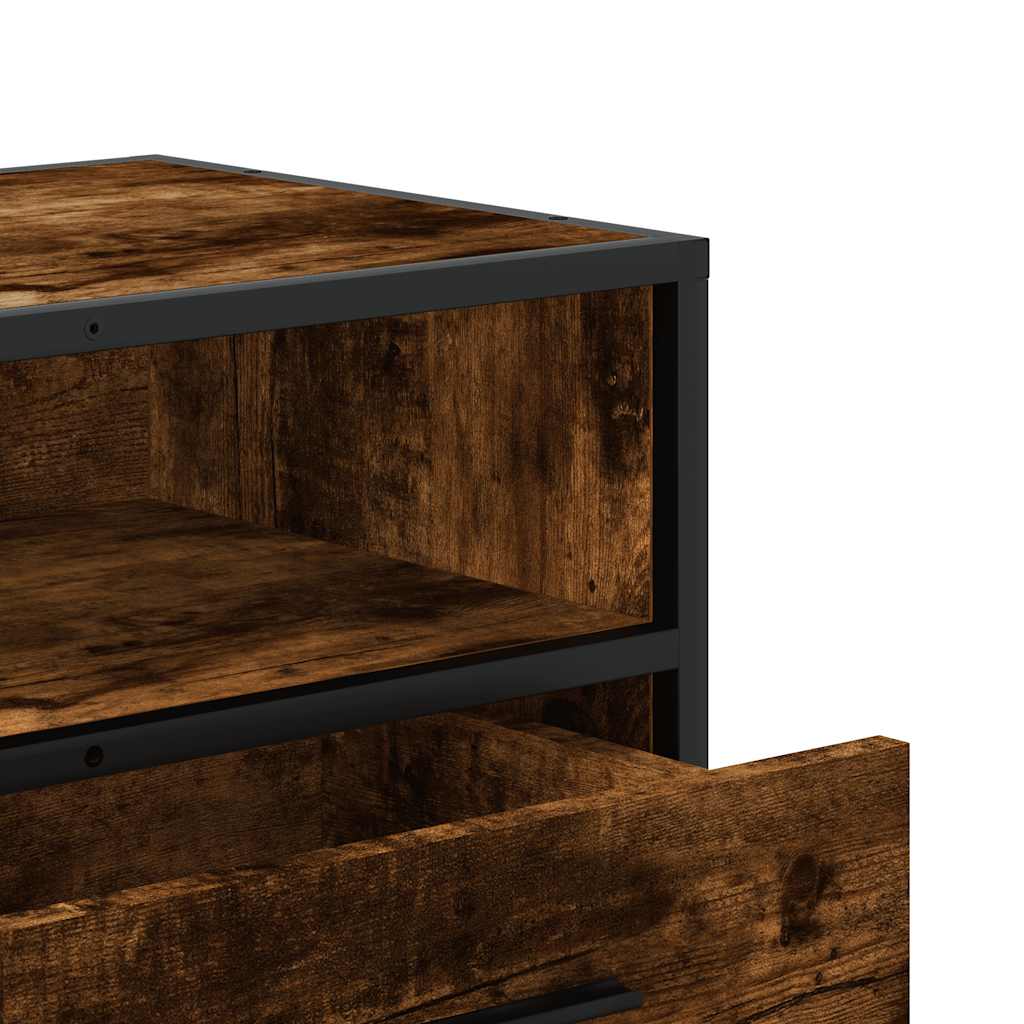 vidaXL TV-Schrank Räuchereiche 100x34,5x40 cm Holzwerkstoff und Metall
