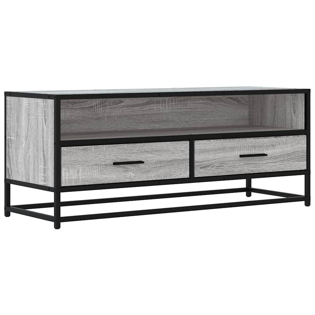vidaXL TV-Schrank Grau Sonoma 100x34,5x40 cm Holzwerkstoff und Metall