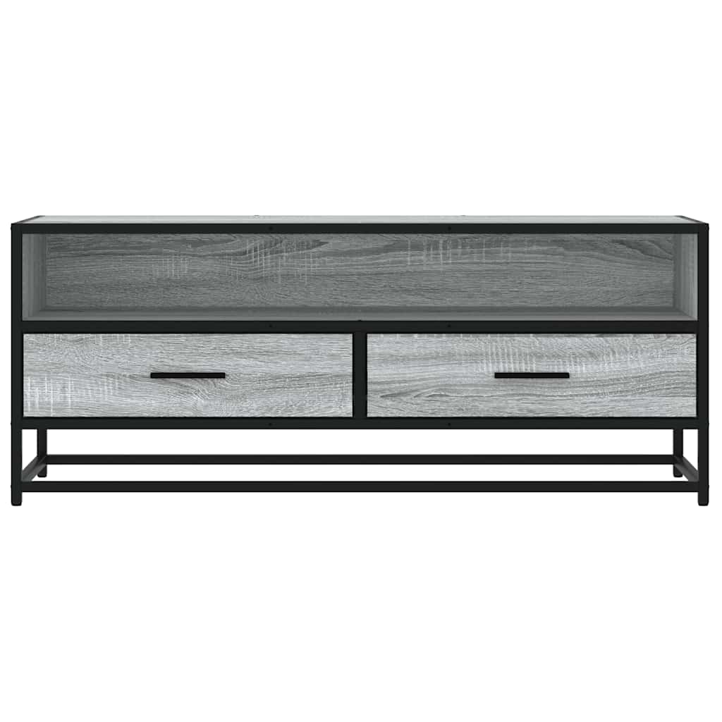 vidaXL TV-Schrank Grau Sonoma 100x34,5x40 cm Holzwerkstoff und Metall