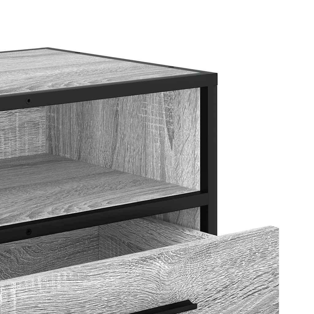 vidaXL TV-Schrank Grau Sonoma 100x34,5x40 cm Holzwerkstoff und Metall