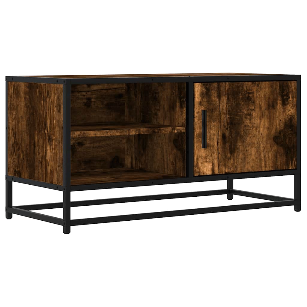 vidaXL TV-Schrank Räuchereiche 80x34,5x40 cm Holzwerkstoff und Metall