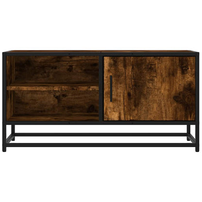 vidaXL TV-Schrank Räuchereiche 80x34,5x40 cm Holzwerkstoff und Metall