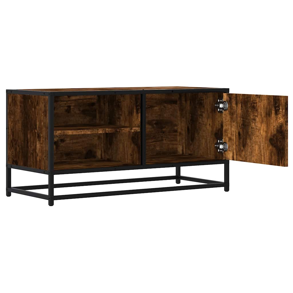 vidaXL TV-Schrank Räuchereiche 80x34,5x40 cm Holzwerkstoff und Metall
