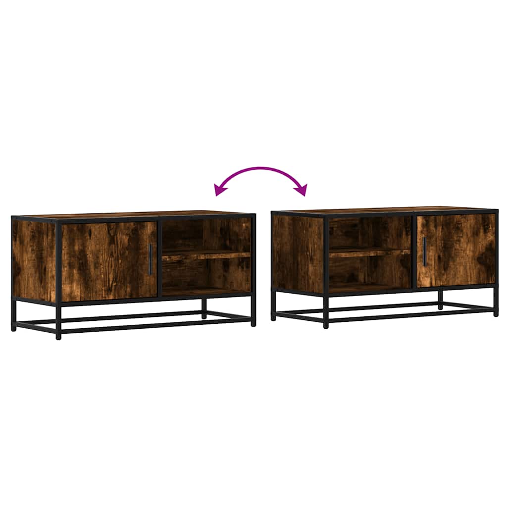 vidaXL TV-Schrank Räuchereiche 80x34,5x40 cm Holzwerkstoff und Metall