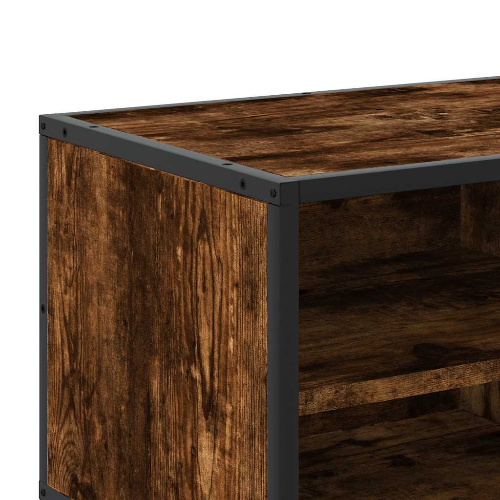 vidaXL TV-Schrank Räuchereiche 80x34,5x40 cm Holzwerkstoff und Metall