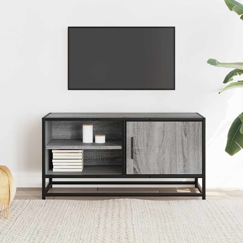 vidaXL TV-Schrank Grau Sonoma 80x34,5x40 cm Holzwerkstoff und Metall