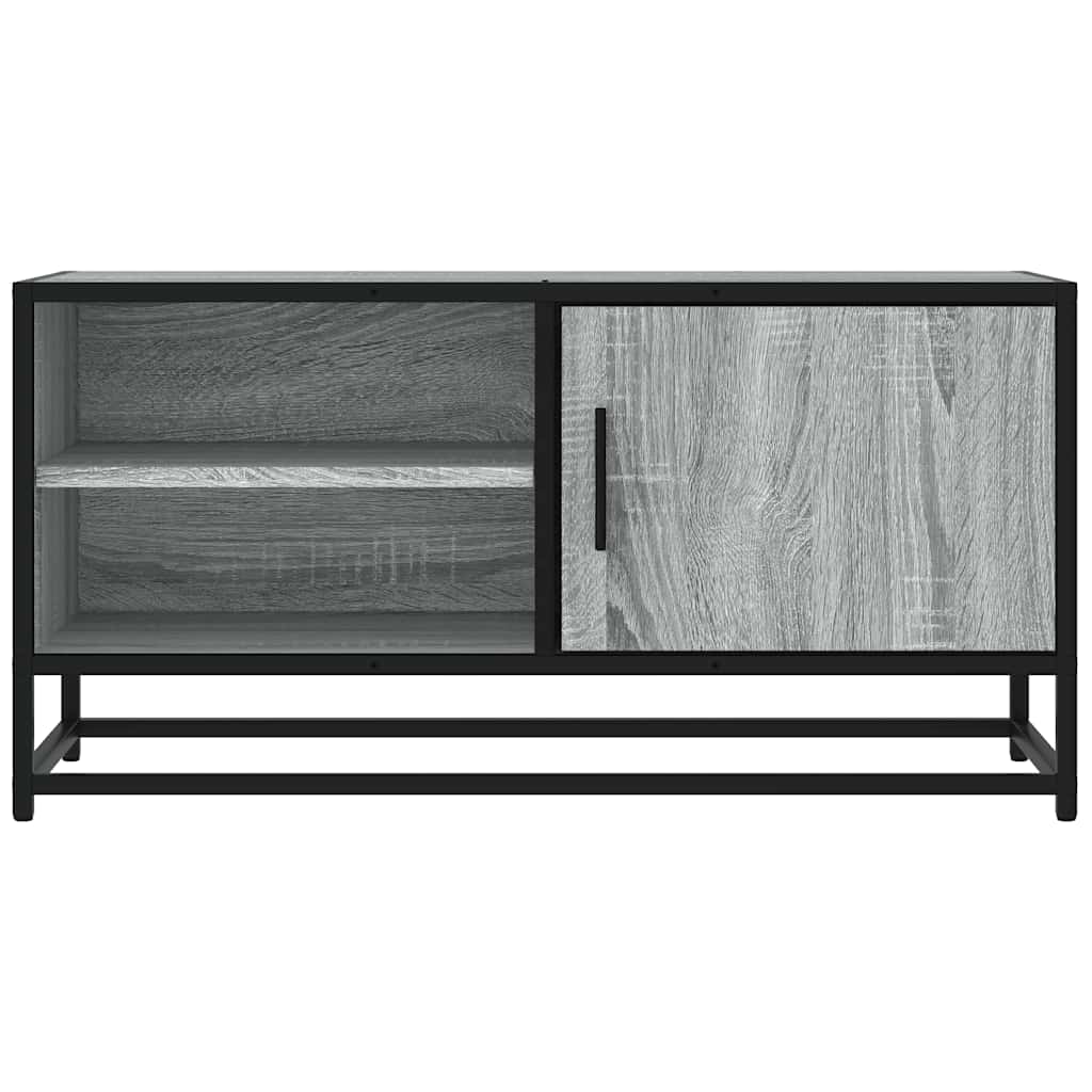 vidaXL TV-Schrank Grau Sonoma 80x34,5x40 cm Holzwerkstoff und Metall