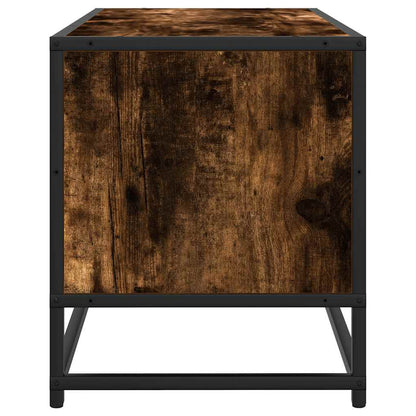 vidaXL Meuble TV chêne fumé 80x34,5x40 cm bois d'ingénierie et métal
