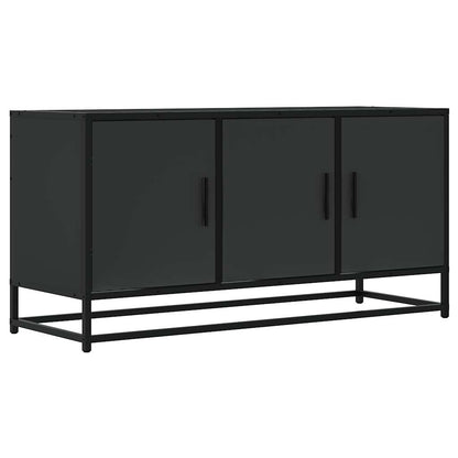 vidaXL Meuble TV Noir 100x35x50 cm Bois d'ingénierie et Métal