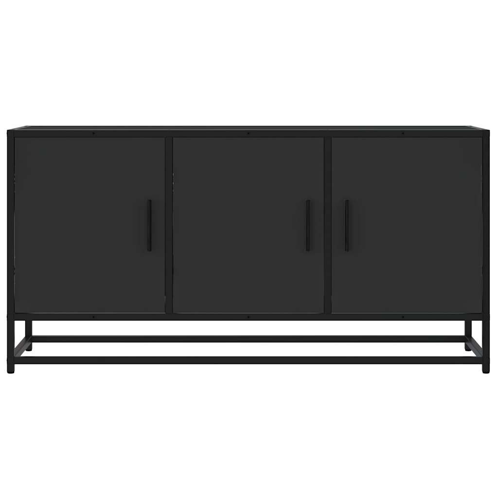 vidaXL Meuble TV Noir 100x35x50 cm Bois d'ingénierie et Métal