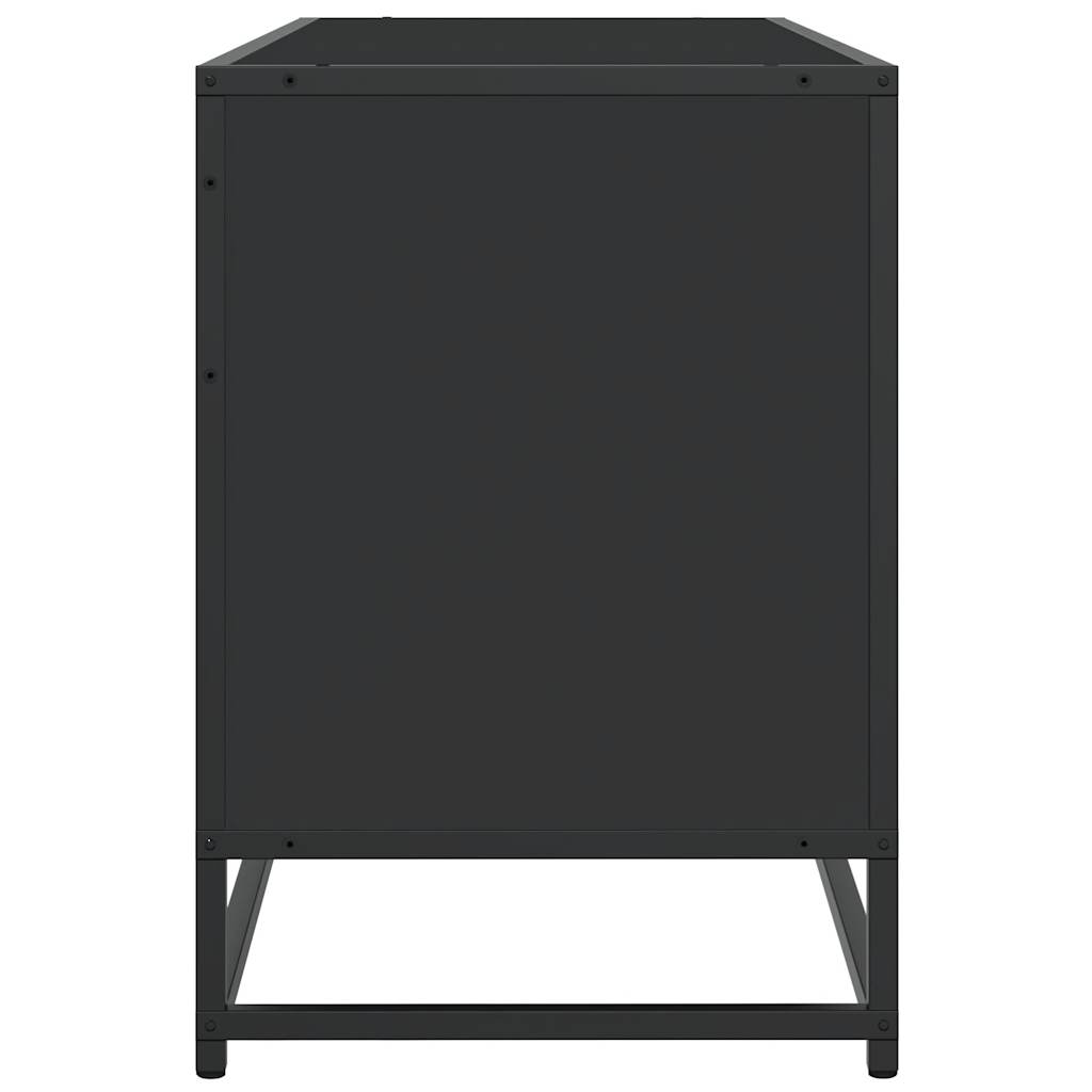 vidaXL Meuble TV Noir 100x35x50 cm Bois d'ingénierie et Métal