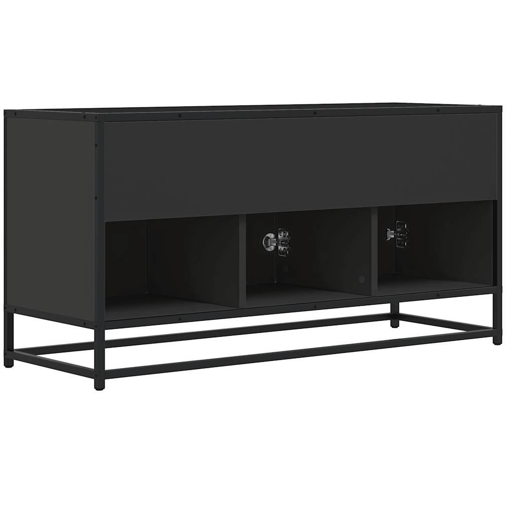 vidaXL Meuble TV Noir 100x35x50 cm Bois d'ingénierie et Métal